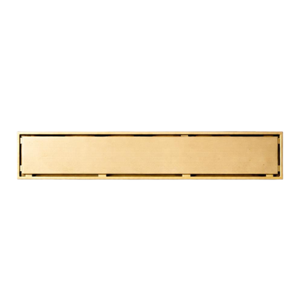 2-in-1 unlacquered brass linear shower drain with reversible cover