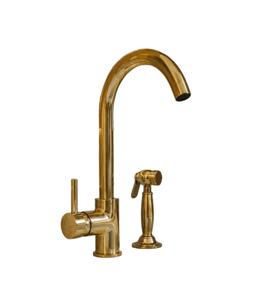 Antique brass single hole faucet for kitchen and bathroom vanity