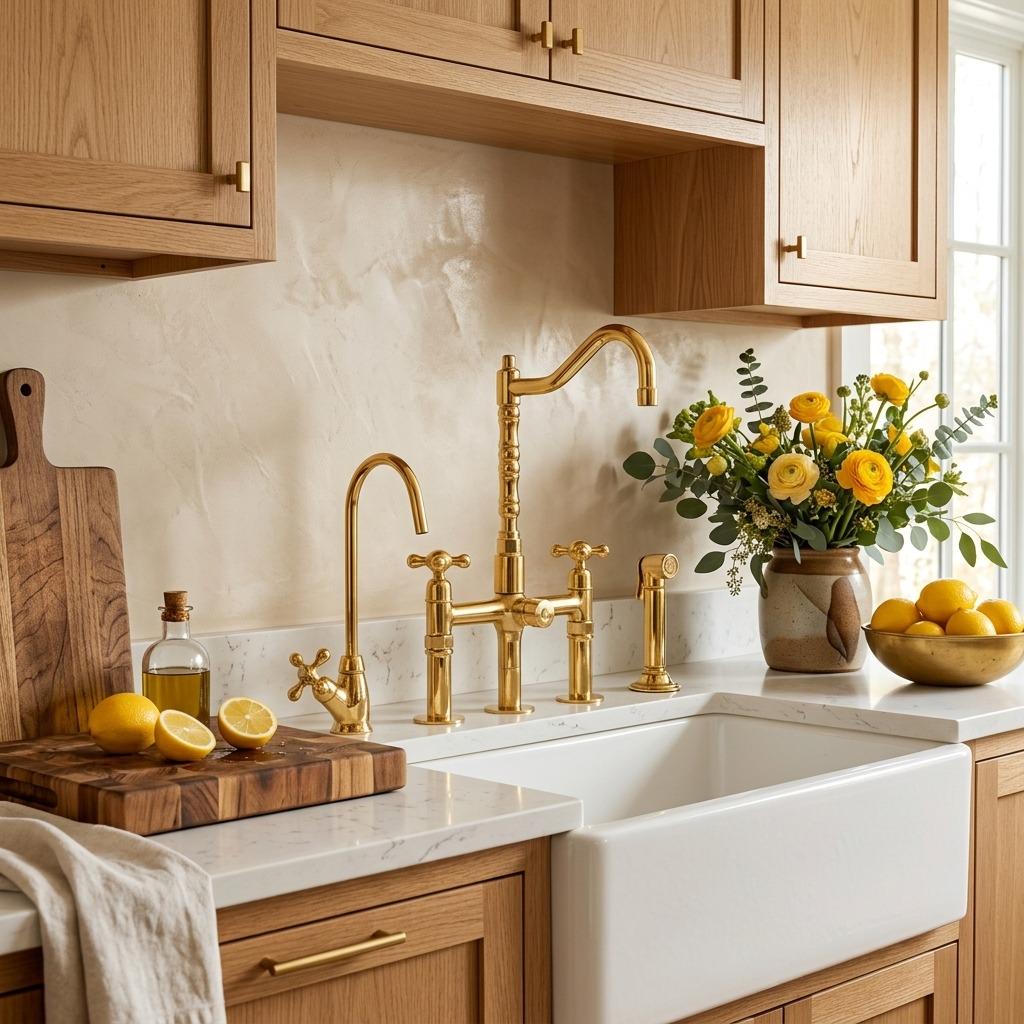 Bridge kitchen faucet set with drinking water faucet
