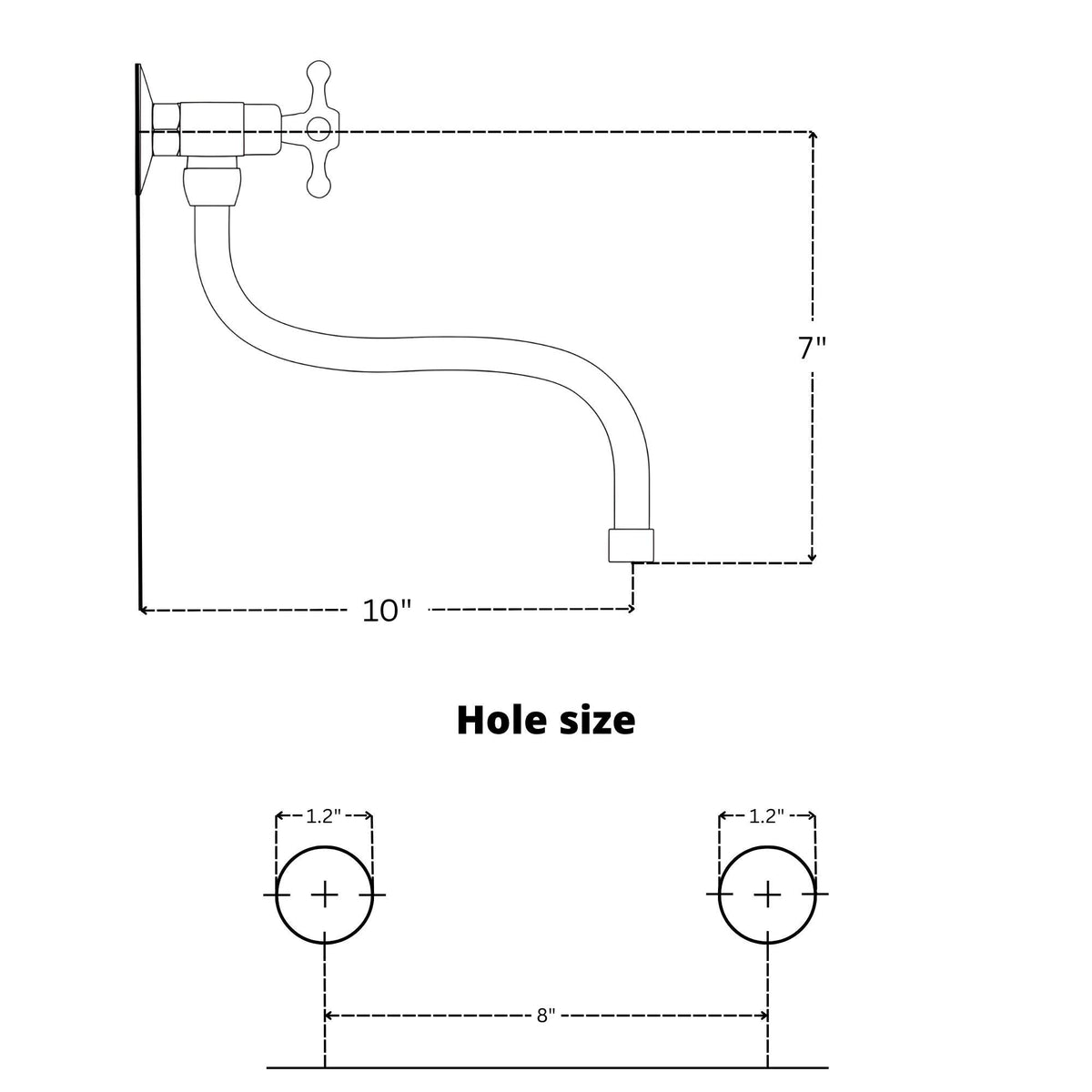 DESIGN Handcrafted solid brass wall mounted faucet with swivel spout