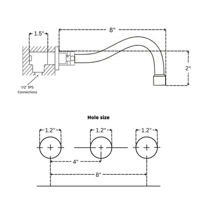 DESIGN Solid brass wall mount faucet designed for premium bathroom interiors