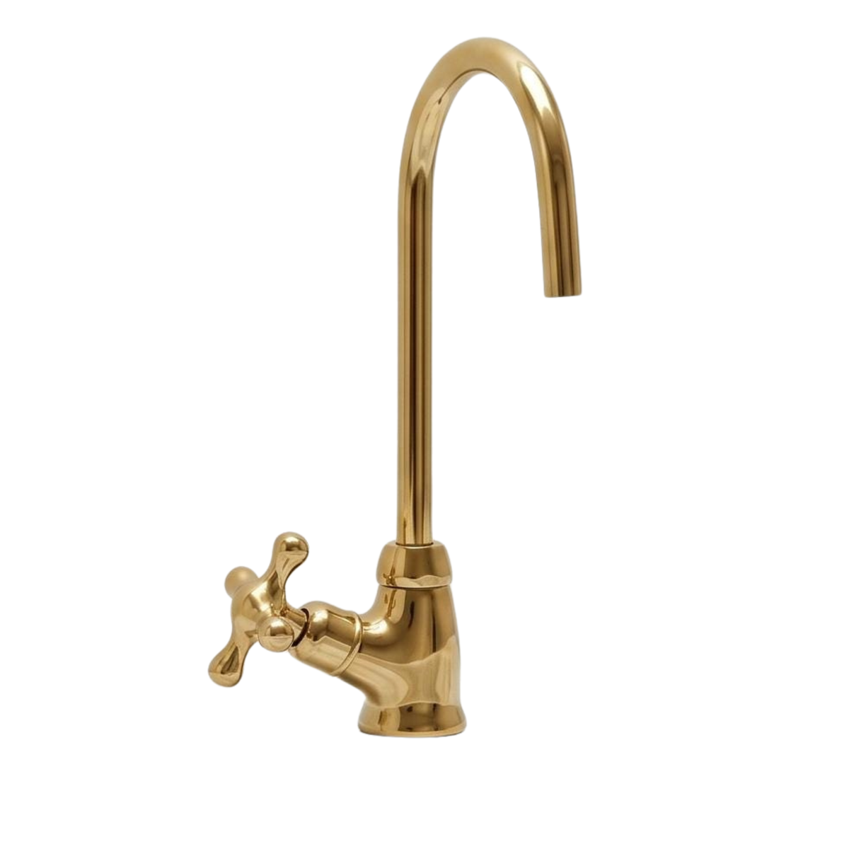 Unlacquered Brass Single Hole Cold Water Faucet | Gooseneck Faucet