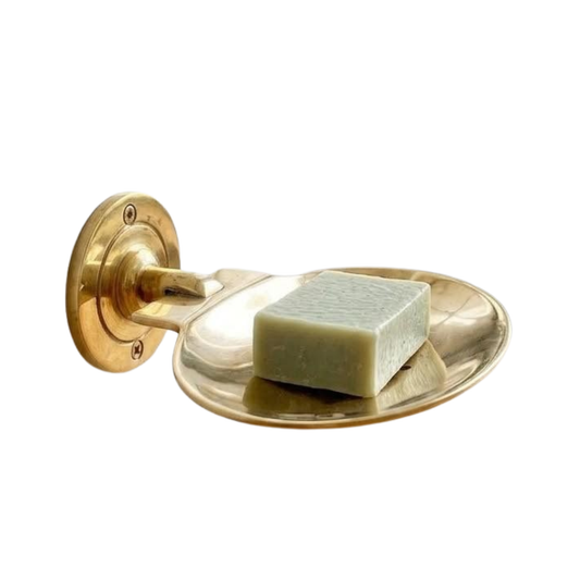 Handcrafted Unlacquered Brass Soap Dish | Wall Mounted Moroccan Soap Holder