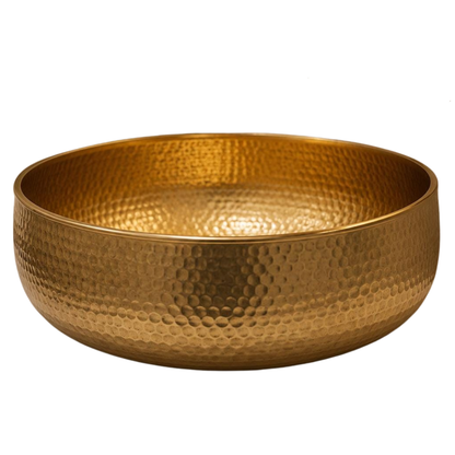 Hammered gold brass vessel sink handcrafted in Morocco