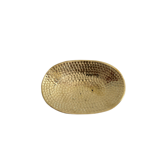 Hand hammered solid brass soap dish handcrafted in Morocco