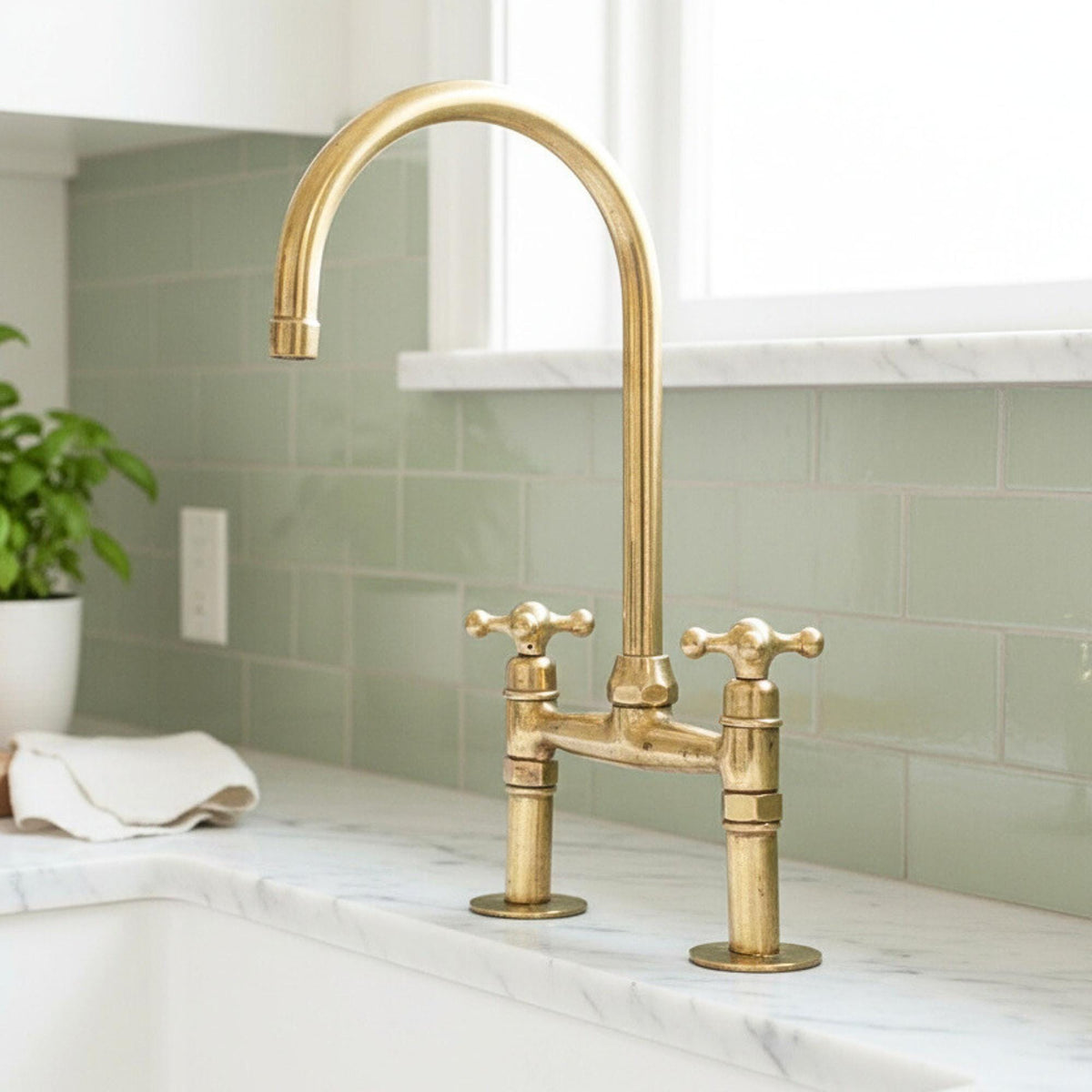 Handcrafted Moroccan bridge faucet made from solid brass
