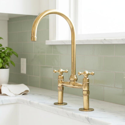 Handcrafted Moroccan bridge faucet made from solid brass