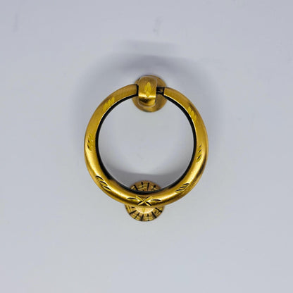 Handmade brass ring door knocker for entry doors