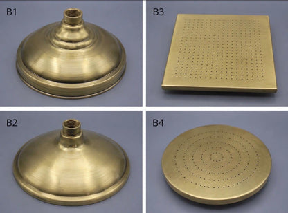 Handmade living brass shower fixture for a premium bathroom