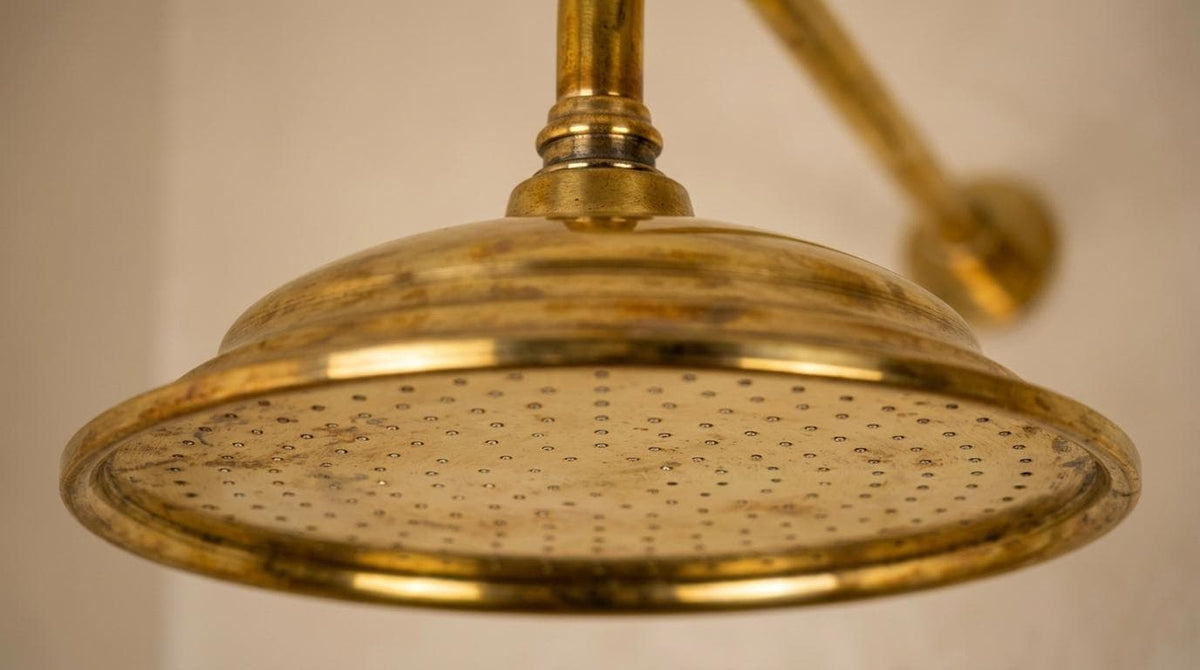 Handmade living brass shower system for a luxury bathroom