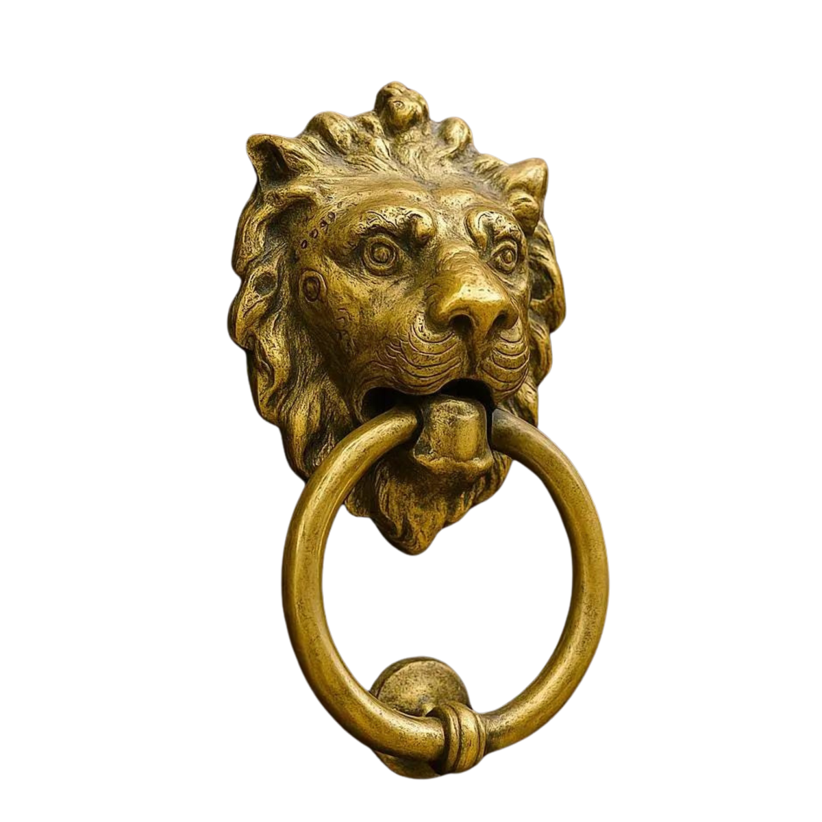 Lion head brass door knocker handcrafted in solid brass