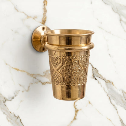 Luxury Moroccan brass toothbrush organizer for a bathroom