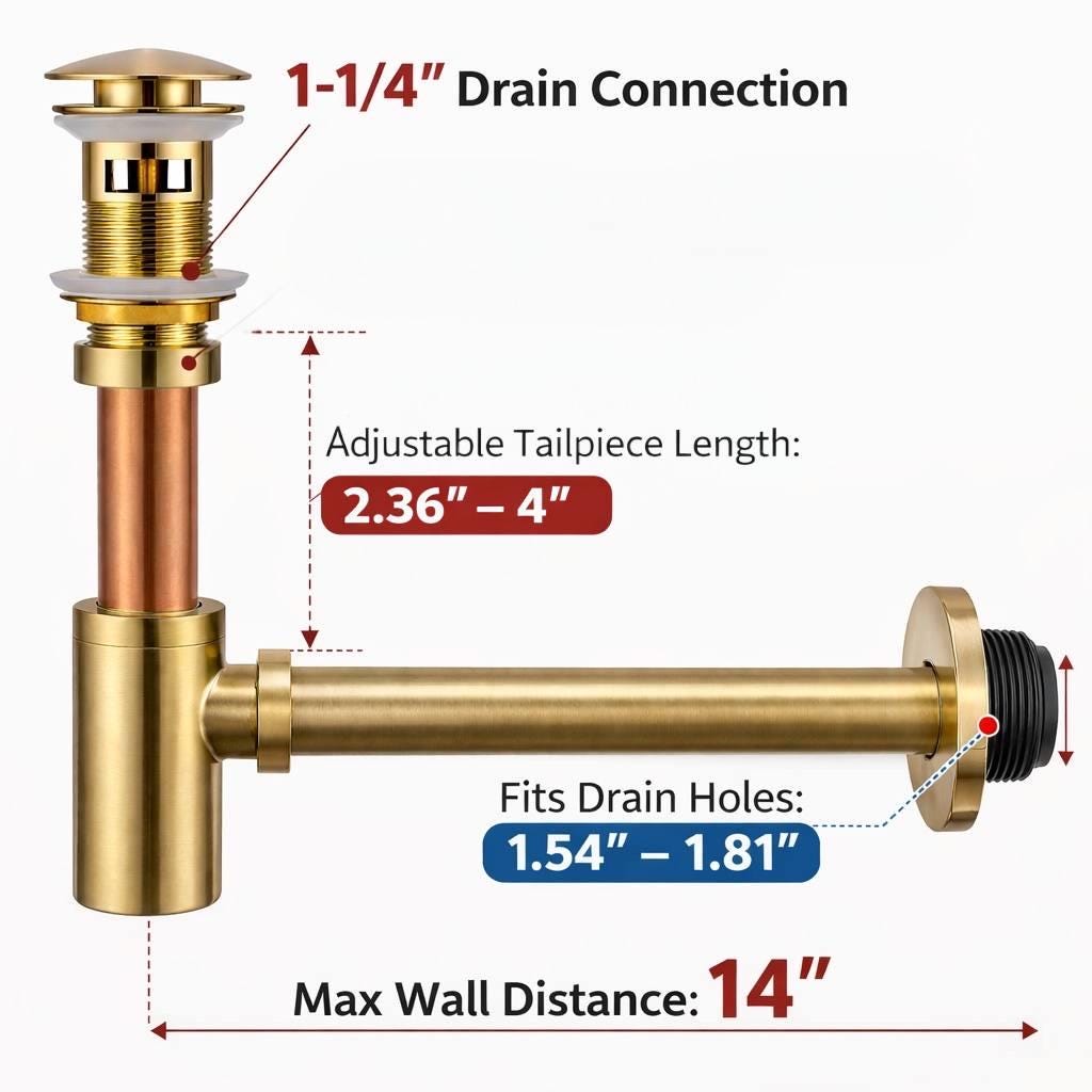 Luxury brass bathroom sink plumbing accessory