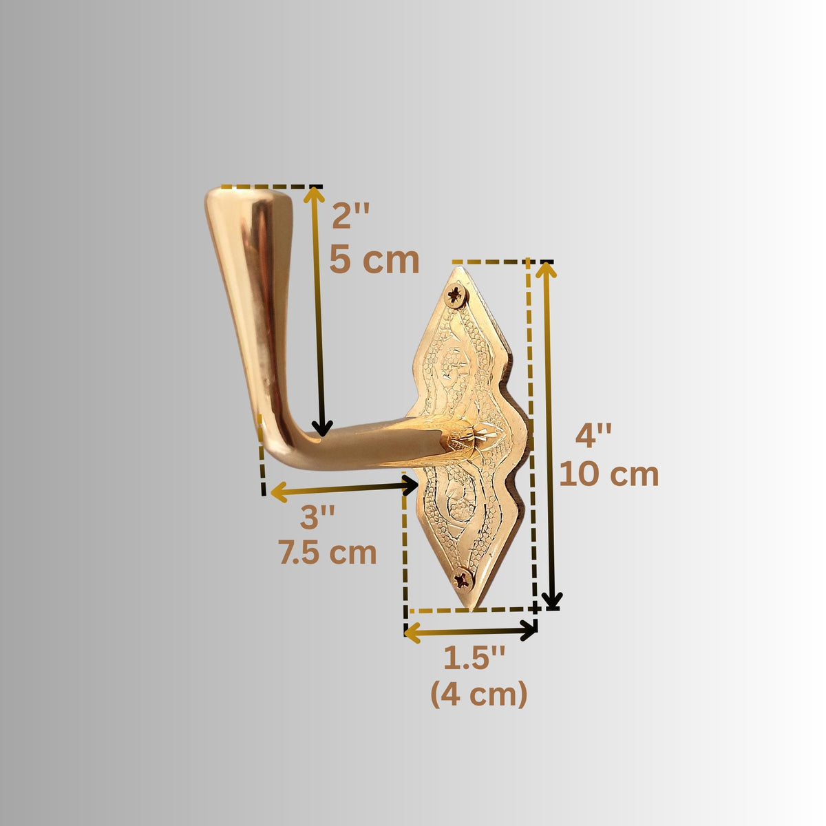 Luxury brass coat hook with vintage styling