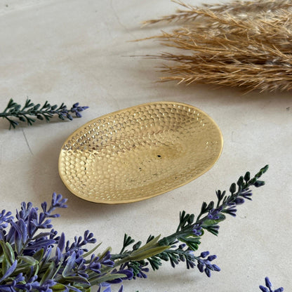 Luxury countertop brass soap dish for a bathroom vanity