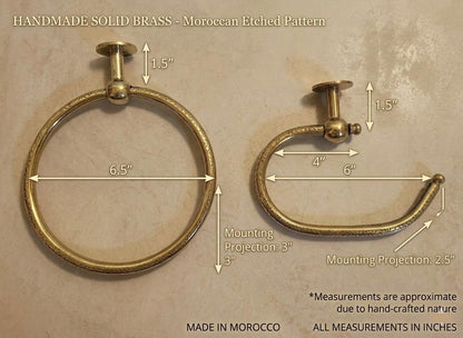 Luxury minimalist brass towel ring for a contemporary bathroom