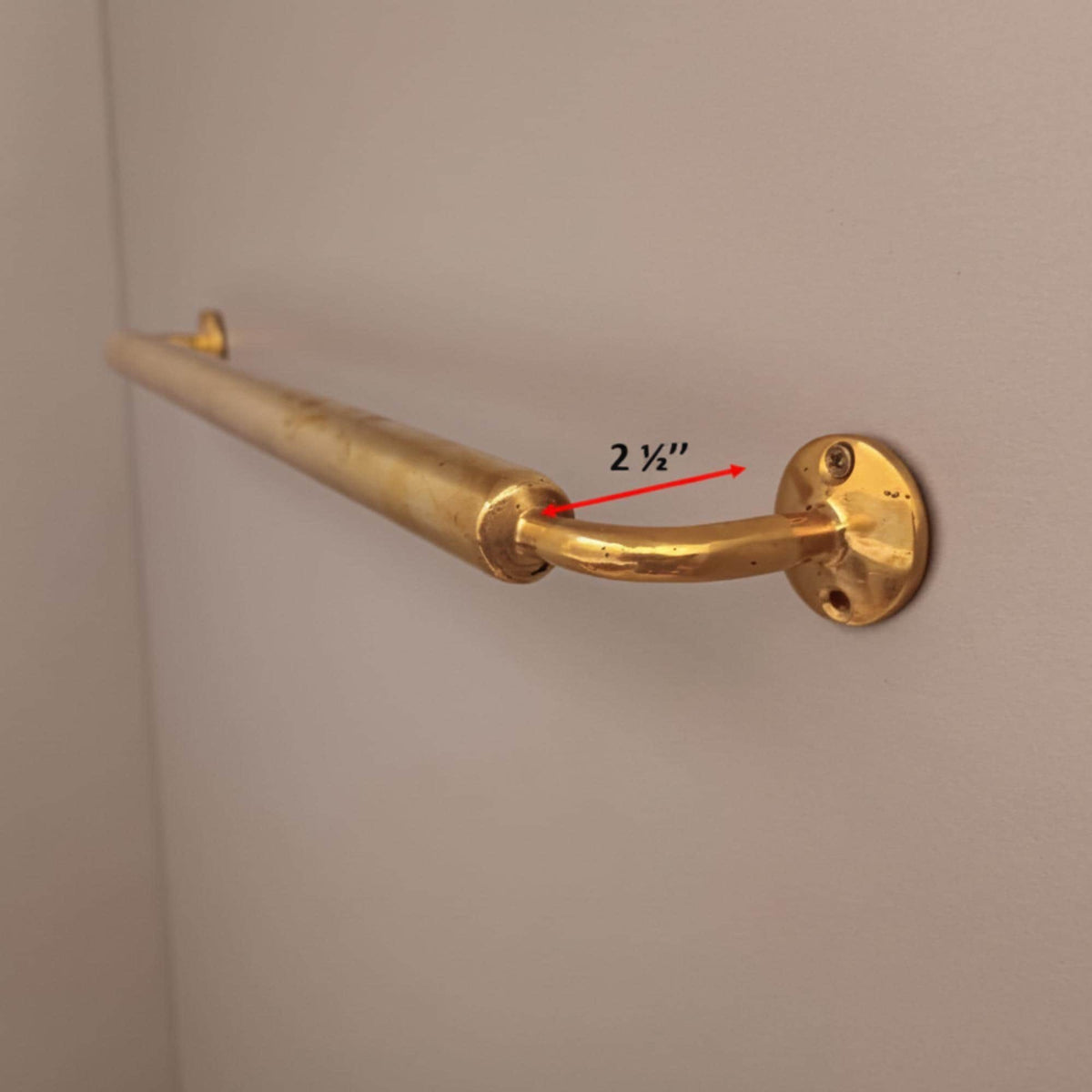 Luxury solid brass towel bar for a farmhouse bathroom
