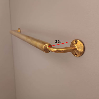 Luxury solid brass towel bar for a farmhouse bathroom
