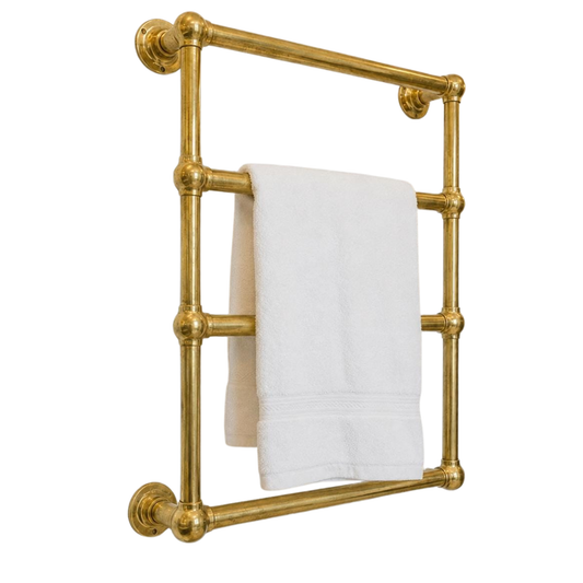Luxury unlacquered brass wall mounted towel bar