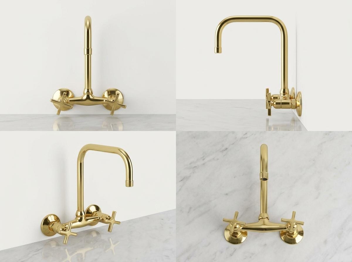 Luxury wall mounted kitchen faucet for farmhouse sinks