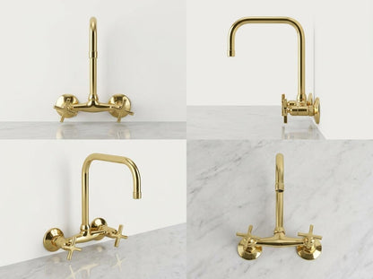 Luxury wall mounted kitchen faucet for farmhouse sinks