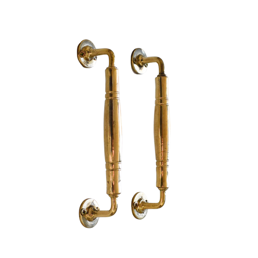 Moroccan brass door pull handcrafted in unlacquered brass
