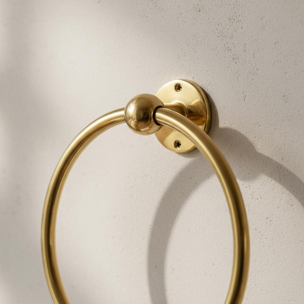 Premium Moroccan brass towel ring for a guest bathroom