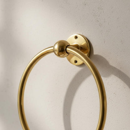 Premium Moroccan brass towel ring for a guest bathroom