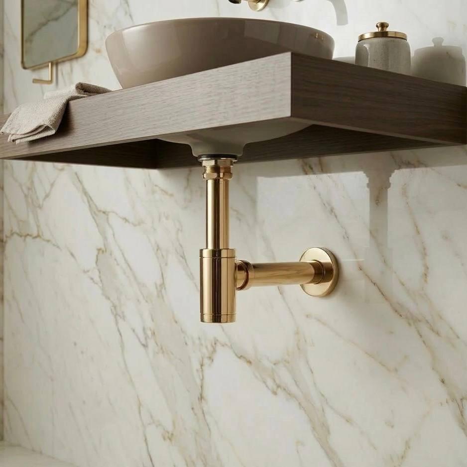 Premium solid brass P-trap with a removable clean-out