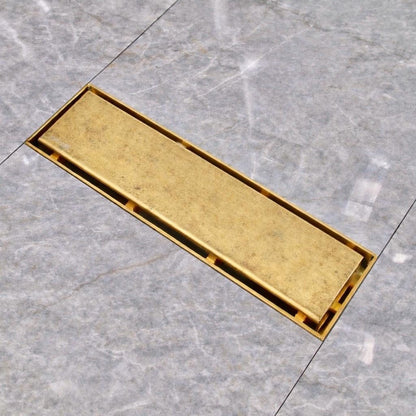 Reversible brass shower drain cover for visible or concealed installation