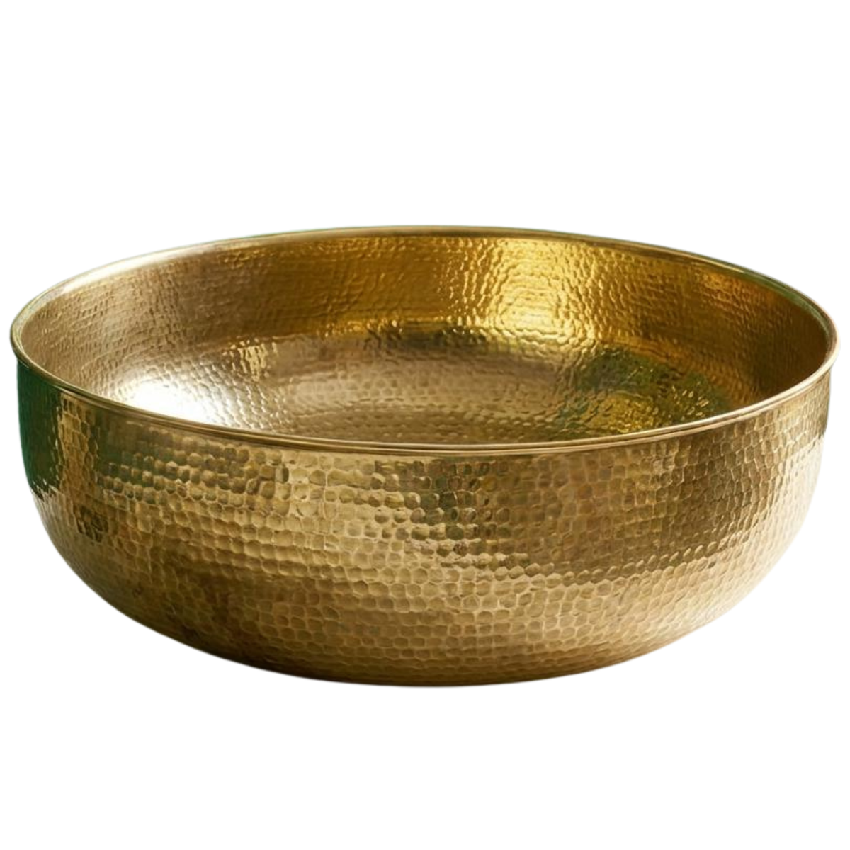 Rustic hammered brass vessel sink handcrafted in Morocco