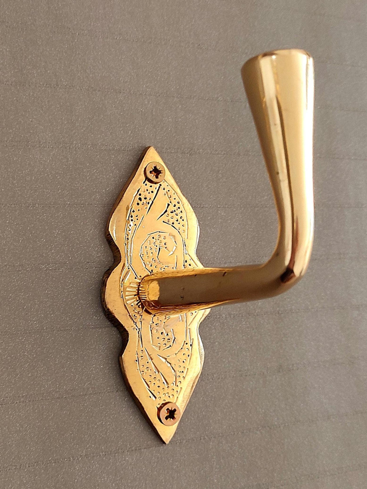 Solid brass coat hook for farmhouse interiors