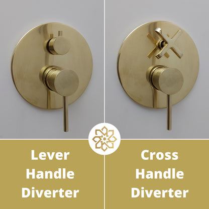 Solid brass concealed shower mixer with a rainfall shower head