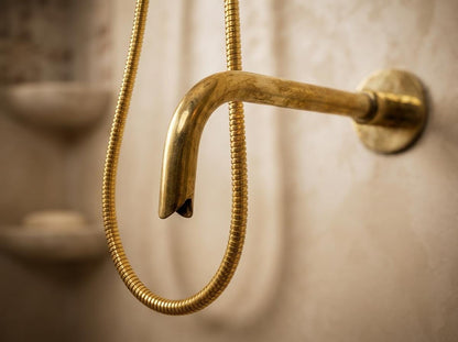 Solid brass tub filler with matching rainfall shower system