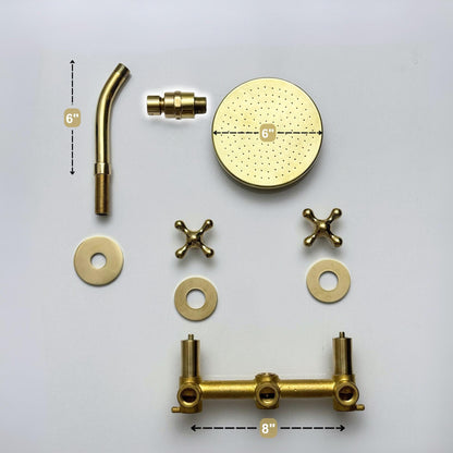 Traditional Moroccan brass rain shower system for a luxury bathroom