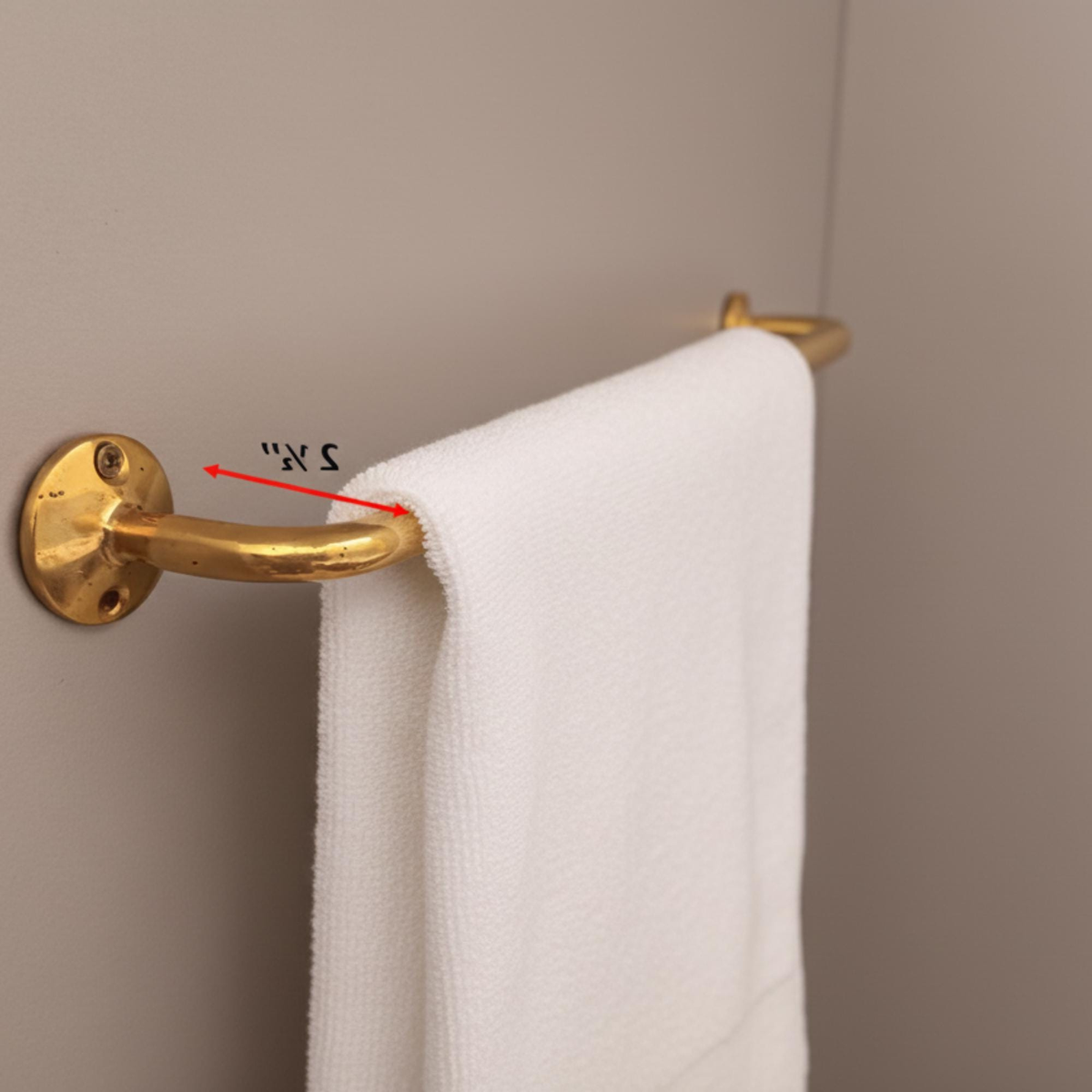 Traditional wall mounted solid brass towel holder handcrafted in Morocco