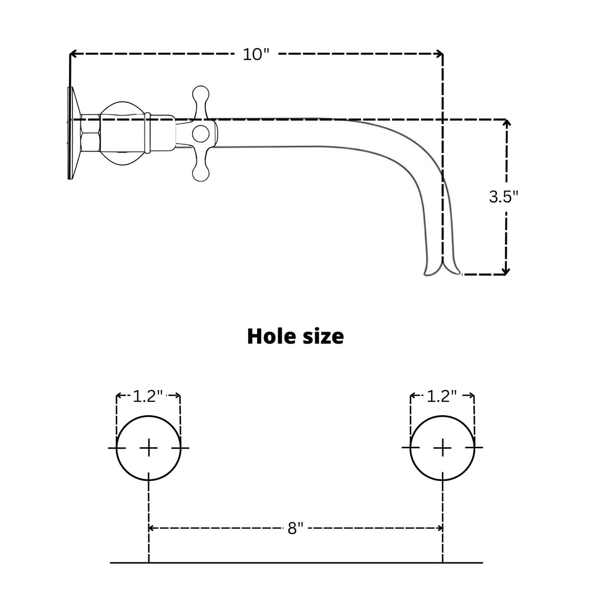 Unlacquered brass patina finish on wall mount bathroom faucet