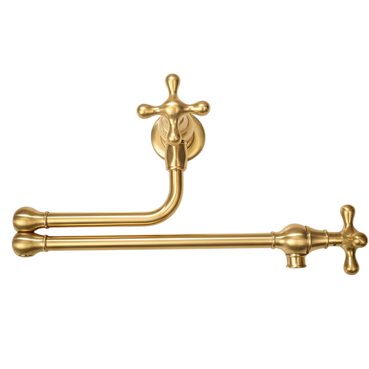 Vintage brass pot filler in unlacquered brass