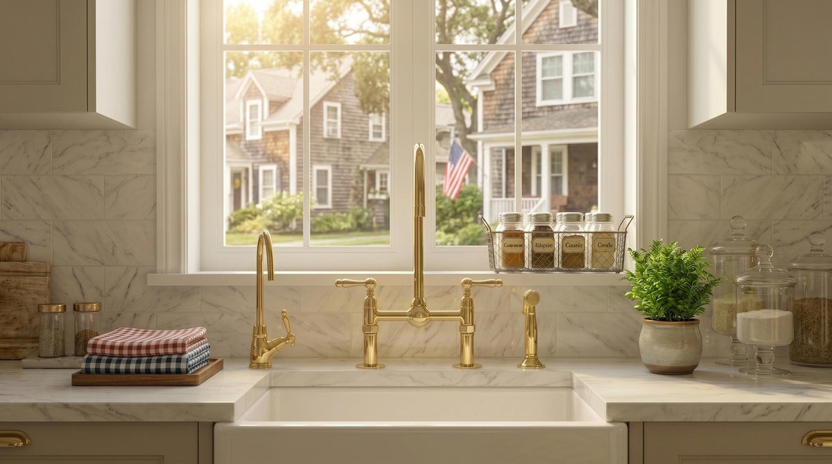 bridge kitchen faucet with matching side sprayer