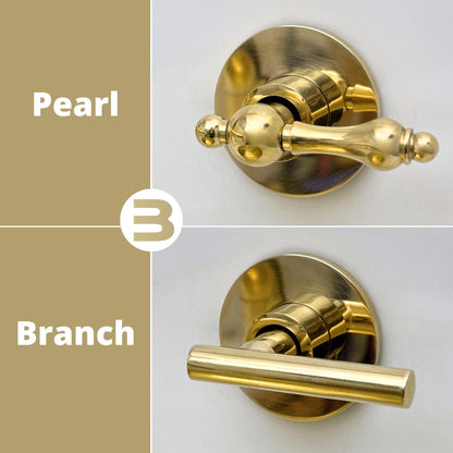 pEARL OR BRANCH DESIGN Solid brass wall mount faucet designed for premium bathroom interiors