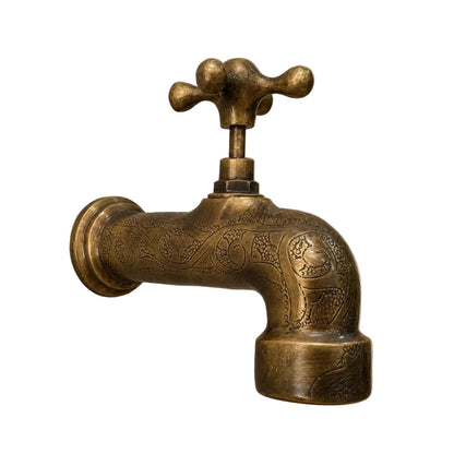 Solid brass wall mount faucet with bronze finish and single handle